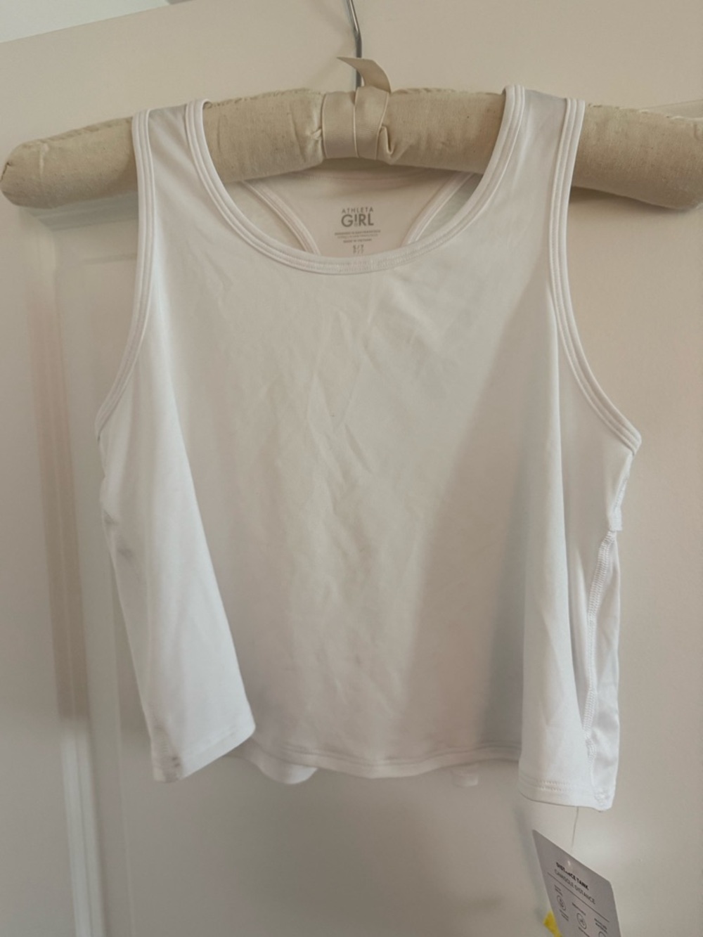 Athleta Girls Distance White Sleeveless Tank Top
